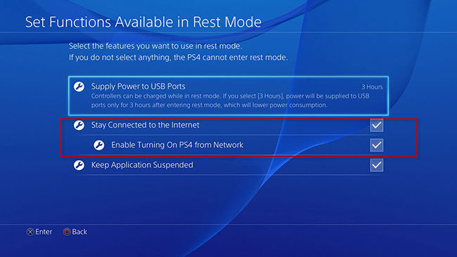 turn on ps4 from network